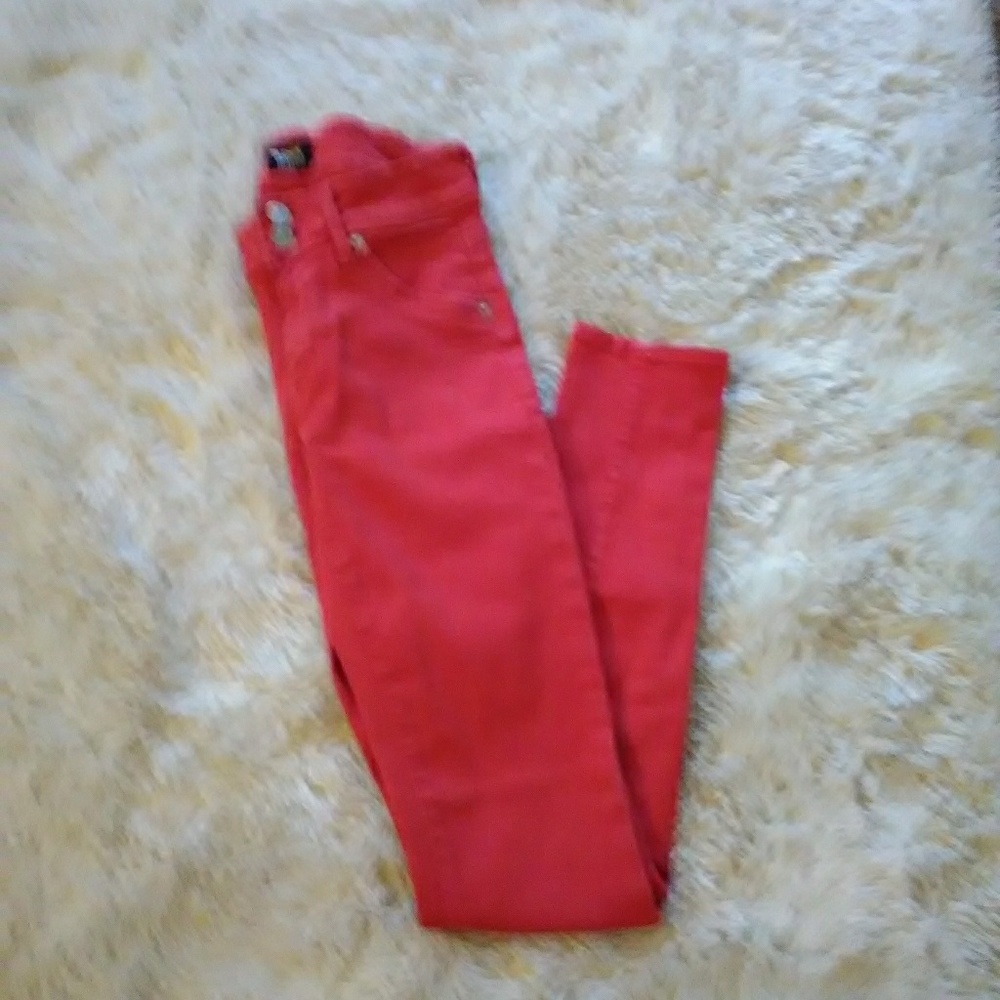 Hudson Collins red skinny jeans